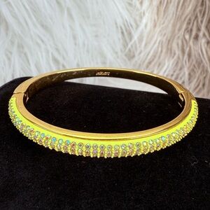 J.Crew Neon Goldtone Pave sparkle Hinged Bracelet